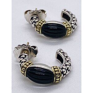 Lagos Sterling Silver 925 218K 750 Half Hoop Earrings